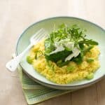 Saffron Risotto with Greens and Burrata ⋆Anne's Kitchen