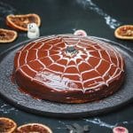 Gâteau marbré d'halloween orange chocolat
