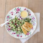 Cauliflower tabbouleh with halloumi and turmeric yogurt ⋆Anne's Kitchen