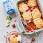 Springtime Rhubarb and Strawberry Cobbler with Luxlait Cream ⋆Anne's Kitchen