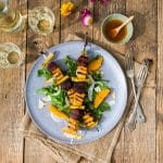 Halloumi chorizo skewers with orange watercress salad ⋆Anne's Kitchen