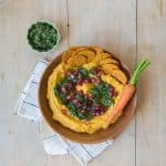 Carrot Hummus with Carrot Top Pesto ⋆Anne's Kitchen