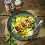 Grilled Aïoli Salmon Skewers with Courgette Salad ⋆Anne's Kitchen
