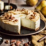 Cheesecake aux poires et aux noix de pécan