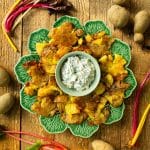 Crispy smashed potatoes with chard dip ⋆Anne's Kitchen