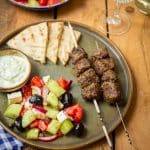 Greek venison skewers with tzaziki and village salad ⋆Anne's Kitchen