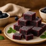 Pâtes de fruits à la myrtille à l'agar agar
