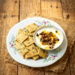 Seeded Crackers with spiced tomato yoghurt dip ⋆Anne's Kitchen