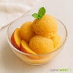 Sorbet minute à la pêche (sans sucre sans gluten ni lactose)