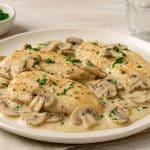 Poulet à la crème et aux champignons sans gluten ni lactose