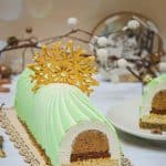 Bûche de Noël Soleil d'Orient pistache et fleur d'oranger