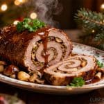 Rôti de veau farci sans gluten ni lactose spécial fêtes