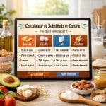 Calculateur de substituts en cuisine : beurre, œufs, lait, gluten