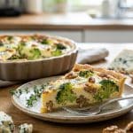 Quiche au brocoli et roquefort sans gluten