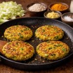Galettes au chou chinois et curcuma (vegan & sans gluten)