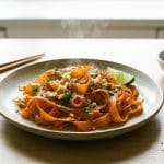 Tagliatelles de carottes au gingembre et sésame